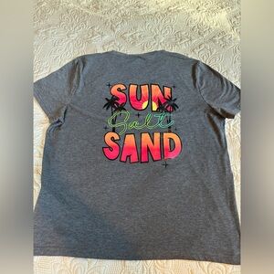 SHEIN Gray Tee with Vibrant Sun Print